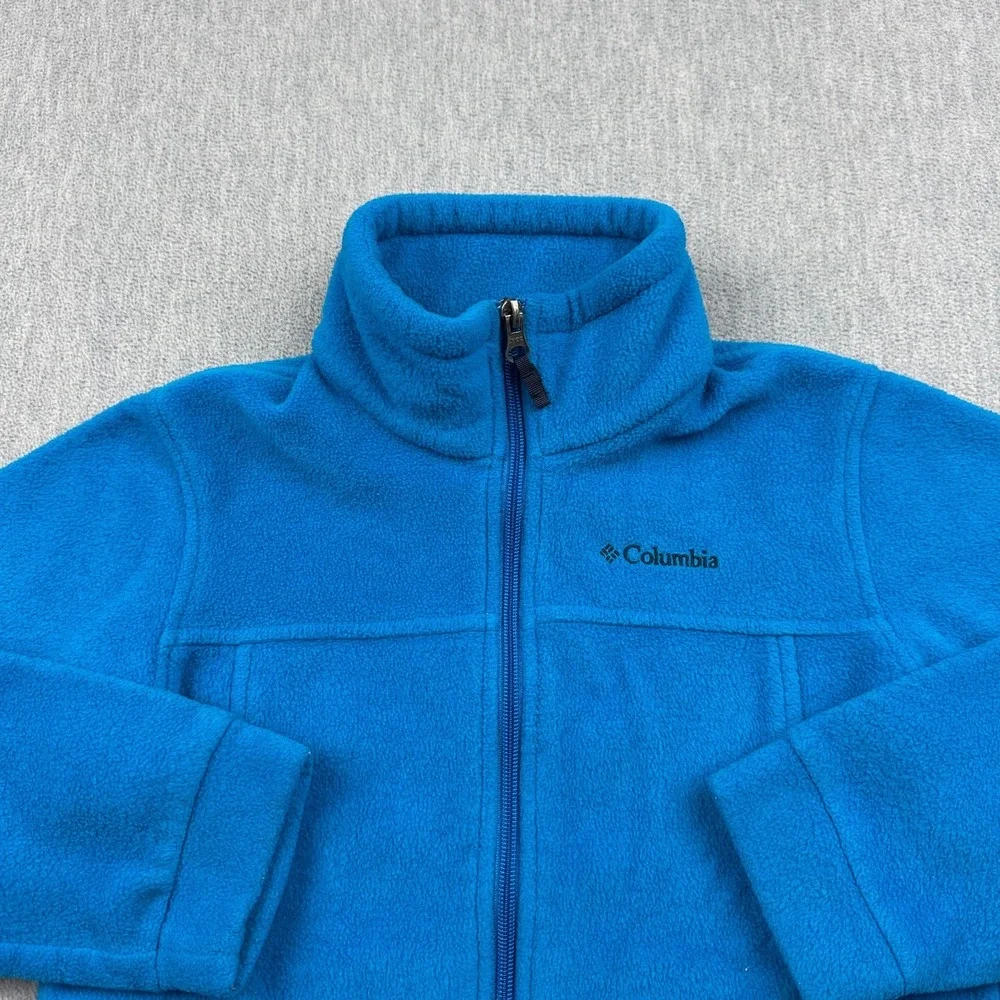 Columbia Jacket Kids Small 8 Blue Fleece Benton Springs Zip Pockets Outdoor Warm
